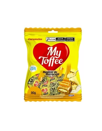 BALA RCL MY TOFFEE LEITE COM RECHEIO MARACUJA 15X90G