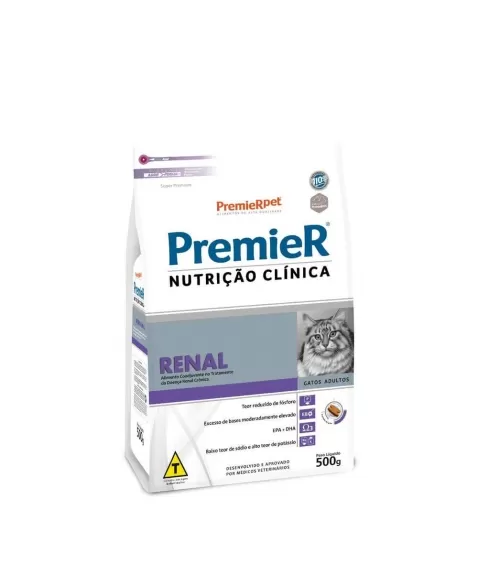 Ração Premier Nutrição Clínica Renal Gatos Adultos Frango 0,5kg