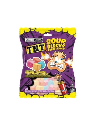 BALA RCL GELATINA TNT SOUR BLOCKS 12X70G