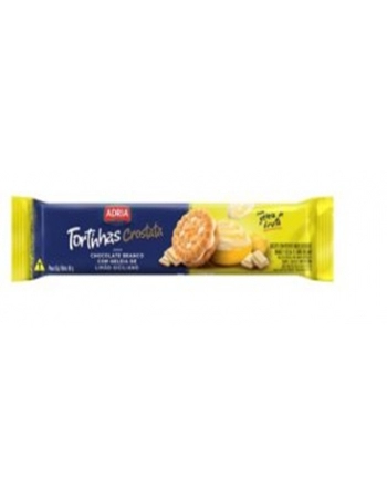 Biscoito Adria Tortinhas Crostata Chocolate Branco com Geleia de Limão Siciliano 80g Caixa com 30 Unidades