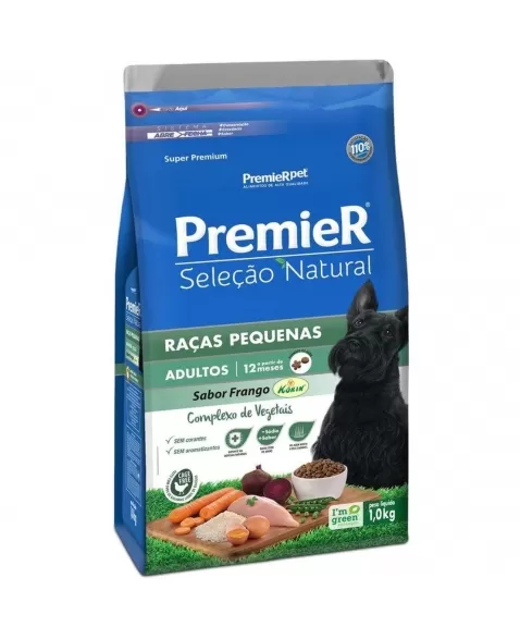 Ração Premier Seleção Natural Cães Adultos Porte Pequeno Frango 1kg