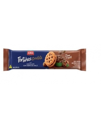 Biscoito Adria Tortinhas Crostata Chocolate com Creme de Avelã 80g Caixa com 30 Unidades
