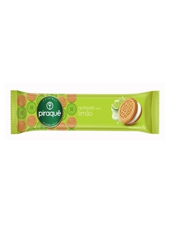 Biscoito Piraquê Recheado de Limão 76g Caixa com 40 Unidades