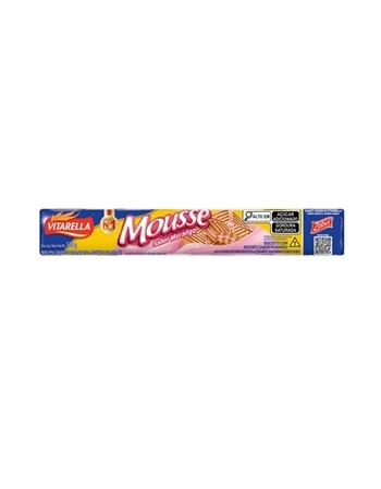 Biscoito Vitarella Mousse de Morango 130g Caixa com 40 Unidades