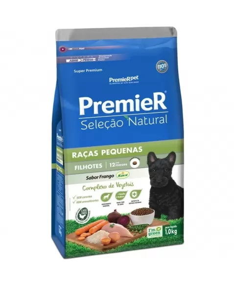 Ração Premier Seleção Natural Cães Filhotes Porte Pequeno Frango 1kg