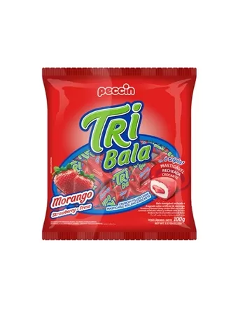 BALA TRIBALA MORANGO 32PCX100G