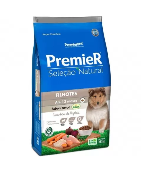 Ração Premier Seleção Natural Cães Filhotes Frango 10,1kg