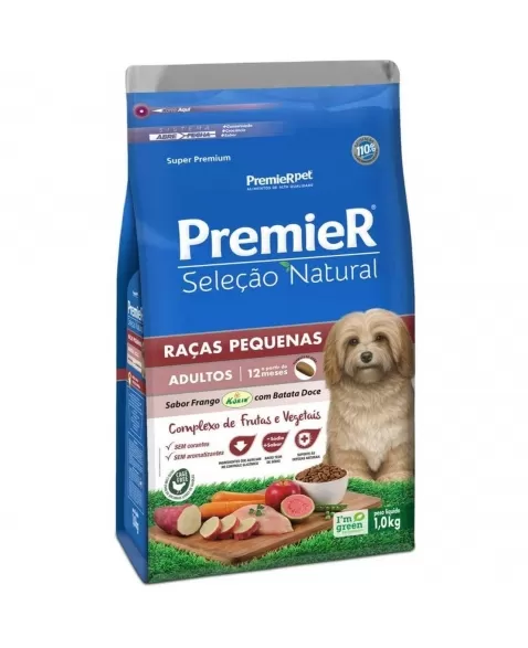 Ração Premier Seleção Natural Cães Adultos Porte Pequeno Batata Doce 1kg