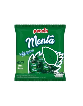 Bala de Menta Peccin 400g Pacote com 26 Unidades