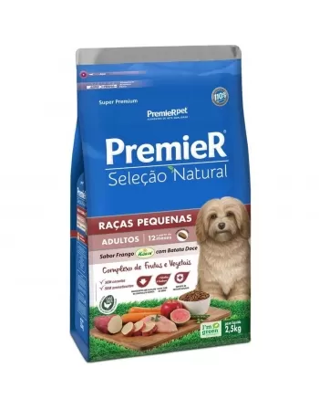 Ração Premier Seleção Natural Cães Adultos Porte Pequeno Batata Doce 2,5kg