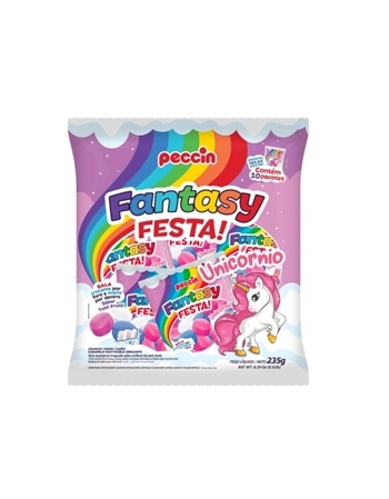 Bala Fantasy Festa Sortida Peccin 235g Pacote com 12 Unidades