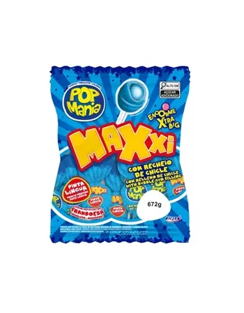 Pirulito Riclan Pop Mania Maxxi Framboesa 12X24X28G