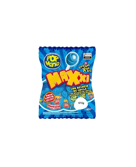 Pirulito Riclan Pop Mania Maxxi Framboesa 12X24X28G