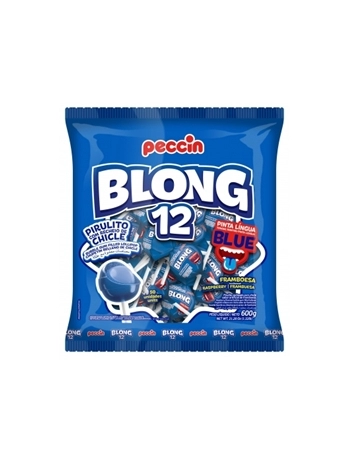 Pirulito Blong 12 Blue Peccin 600g Pacote com 16 Unidades