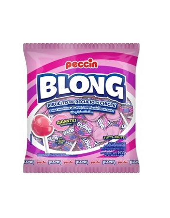 Pirulito Blong Tutti-Frutti Peccin 672g Pacote com 12 Unidades