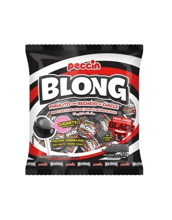 Pirulito Blong Black Peccin 672g Pacote com 12 Unidades