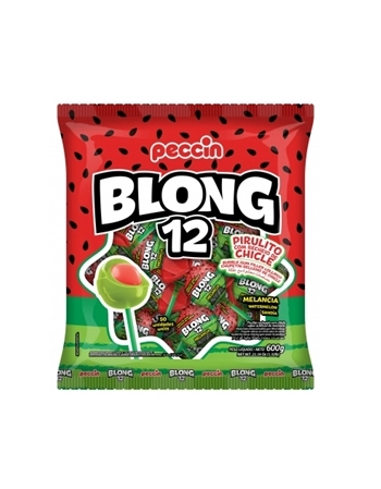 Pirulito Blong Melancia Peccin 672g Pacote com 12 Unidades