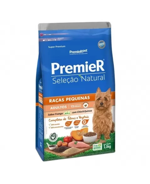 Ração Premier Seleção Natural Cães Adultos Porte Pequeno Chia & Quinoa 2,5kg