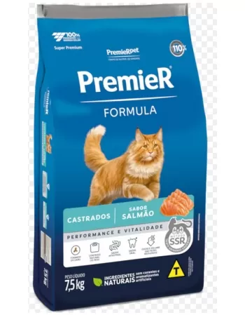 Ração Premier Fórmula Gatos Adulto Castrado Salmão 7,5KG