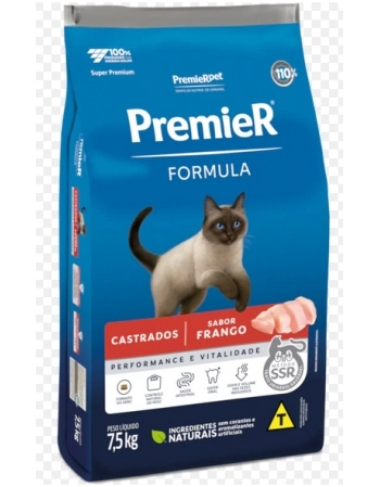 Ração Premier Fórmula Frango para Gatos Adultos Castrados 7kg
