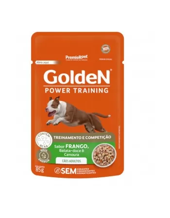 Ração Úmida Golden Gourmet Cães Adulto Power training 85G (20 Unidades)