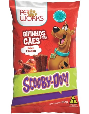 Bifinho Pet Works Scooby-Doo Frango para Cães 50g Kit com 20 Unidades