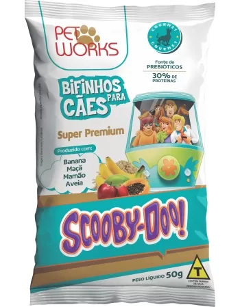 Bifinho Pet Works Gourmet Scooby Doo Ban.Maç.Mam.Aveia 20X50G