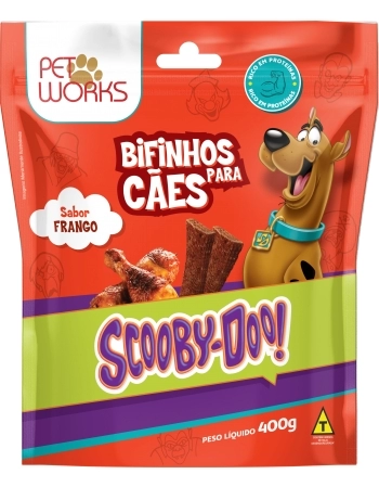 Bifinho Pet Works Scooby-Doo Frango para Cães 400g Kit com 10 Unidades