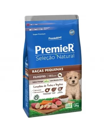 Ração Premier Seleção Natural Cães Filhotes Porte Pequeno Batata Doce 1kg