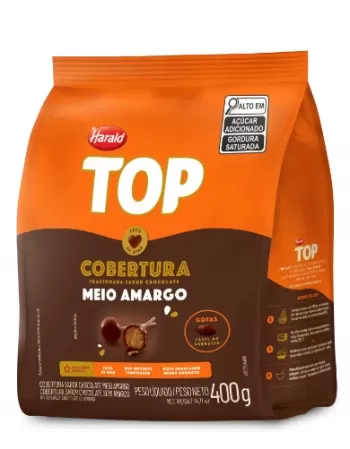 Chocolate Harald Top Cob Gotas Meio Amargo Top 10Unx400G