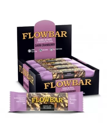 BARRA NUTS FLOWBAR CRANBERRY CHOCOLATE 70% CACAU 9DPX12UNX30G