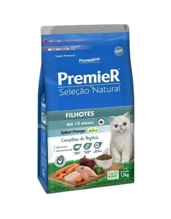 Ração Premier Seleção Natural Gatos Filhotes Frango 1,5kg