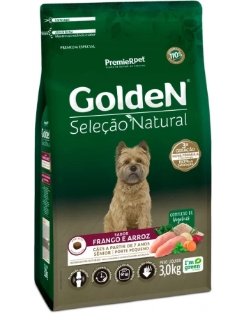 Ração Golden Seleção Natural Frango para Cães Sênior Porte Pequeno 3kg