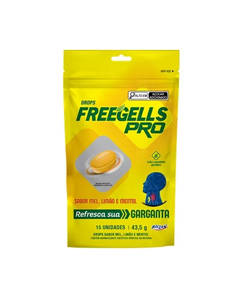 Bala Riclan Freegells Pro Mel e Limão Pouch 12x15Un