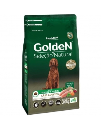 Ração Golden Seleção Natural para Cães Adultos Frango e Arroz 3kg