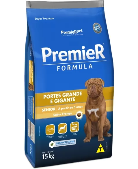 Ração Premier Fórmula Cães Raças Grandes Adulto Senior Frango 15KG