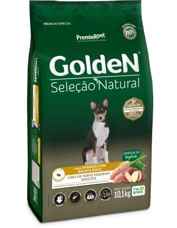 Ração Golden Seleção Natural Frango com Batata Doce para Cães Adultos Porte Pequeno 10,1kg