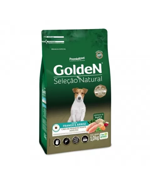 Ração Golden Seleção Natural Cães Adultos Porte Pequeno Frango & Arroz 1kg