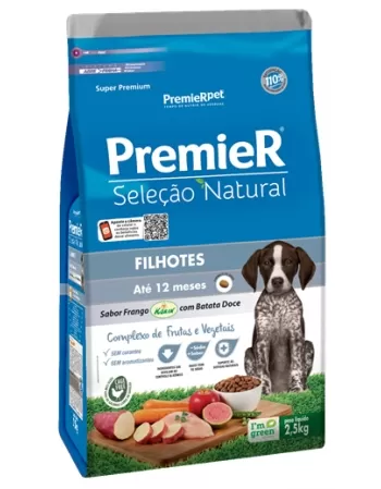 Ração Premier Seleção Natural Cães Filhote Batata Doce 2,5 KG