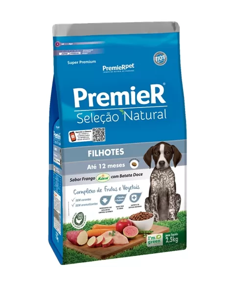 Ração Premier Seleção Natural Cães Filhote Batata Doce 2,5 KG