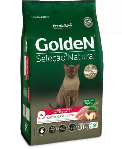 Ração Premier Seleção Natural Gatos Adulto Castrado Batada Doce 10,1 KG