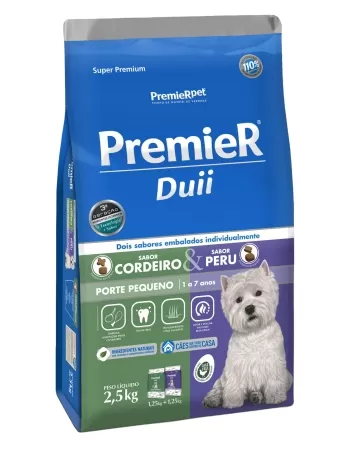 Ração Premier Ambientes Internos Cães Adulto Duii Peru/Coordeiro 2,5 KG