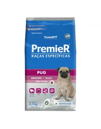 Ração Premier Raças Específicas Cães Adulto Pug 2,5 KG