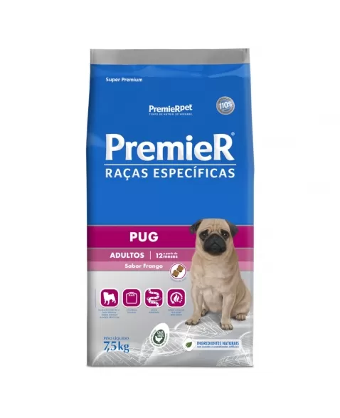 Ração Premier Raças Específicas Cães Adulto Pug 7,5 KG