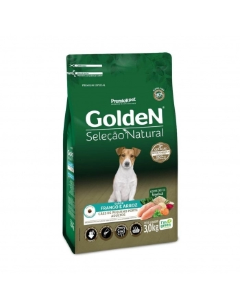 Ração Golden Seleção Natural para Cães Adultos de Porte Pequeno Frango e Arroz 3kg