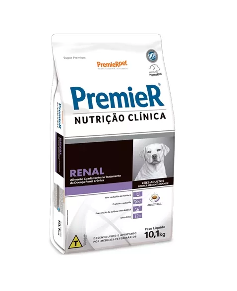 Ração Premier Nutrição Clínica Cães Renal Médio e Grande Porte 10KG