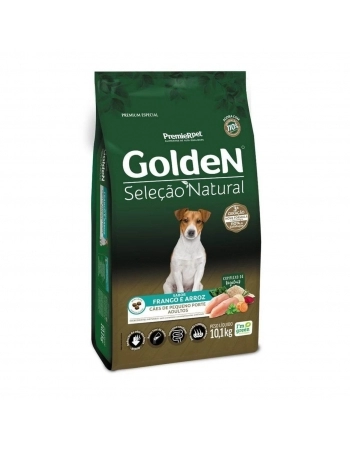 Ração Golden Seleção Natural para Cães Adultos de Porte Pequeno Frango e Arroz 10,1kg