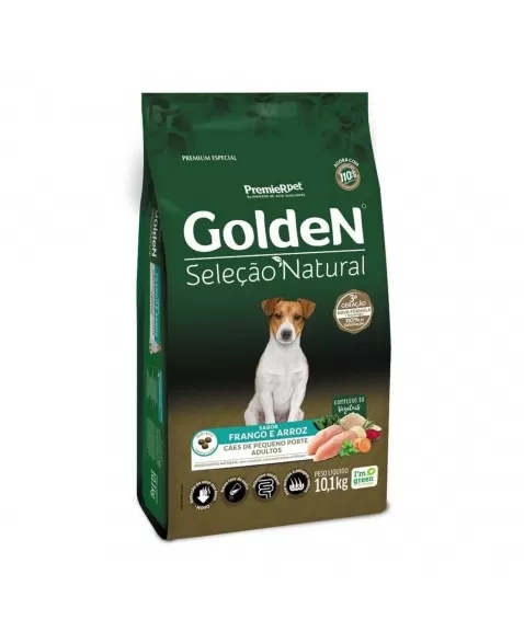 Ração Golden Seleção Natural Cães Adultos Porte Pequeno Frango & Arroz 10,1kg