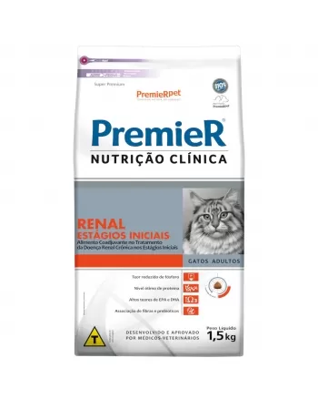 Ração Premier Nutrição Clínica Gatos RENAL ESTAG INCICIAL 1,5KG