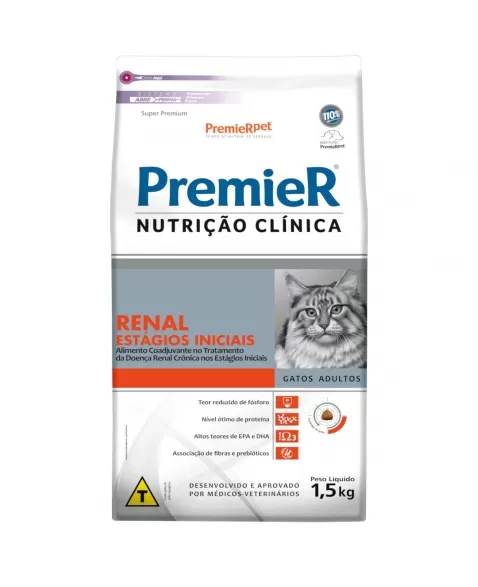 Ração Premier Nutrição Clínica Gatos RENAL ESTAG INCICIAL 1,5KG